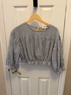 HYFVE Striped Cropped Blouse